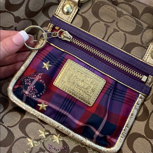 Limited Edition! Gold & Purple Poppy Coach bag! - Picture 5 of 8